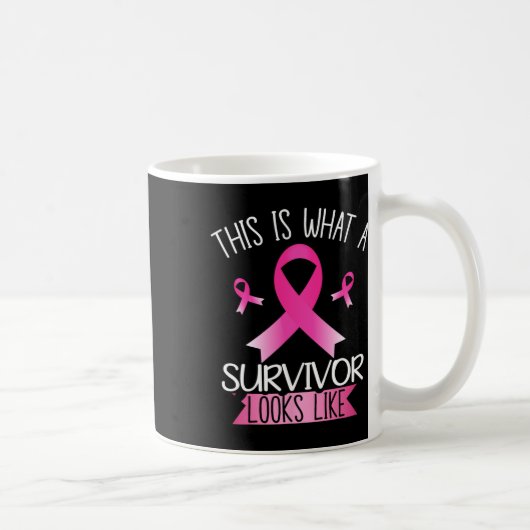 So sieht ein Überlebender aus wie rosa Brust Kaffeetasse (Rechts)