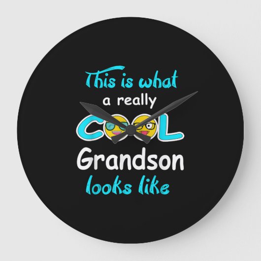 So sieht ein wirklich Cooler Enkel aus Große Wanduhr (Vorderseite)