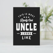 So sieht ein wirklich Cooler Onkel aus wie T-shir RSVP Karte (Stehend Vorderseite)