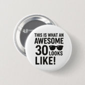 So sieht eine Phantastische 30 aus Button (Vorne & Hinten)
