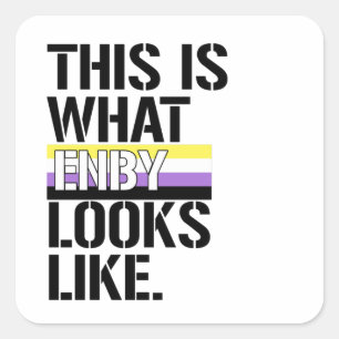 So sieht Enby aus Quadratischer Aufkleber