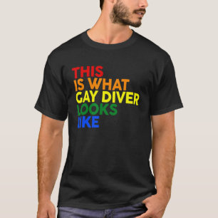 So sieht Gay Diver aus wie Lgbt Corlor Rain T-Shirt