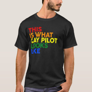 So sieht Gay Pilot aus wie LGBT-Corlor-Regen T-Shirt