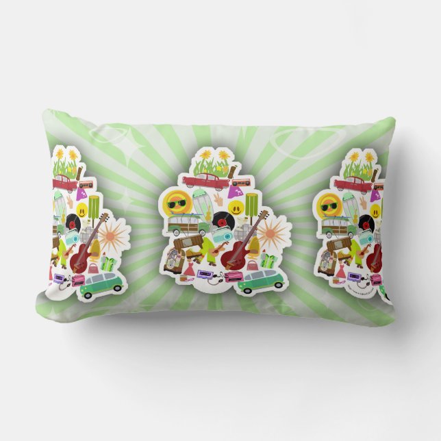 So Spaß Retro Collage auch Lendenkissen (Vorderseite)