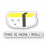 So spiele ich Sushi Illustration Aufkleber (Vorderseite)