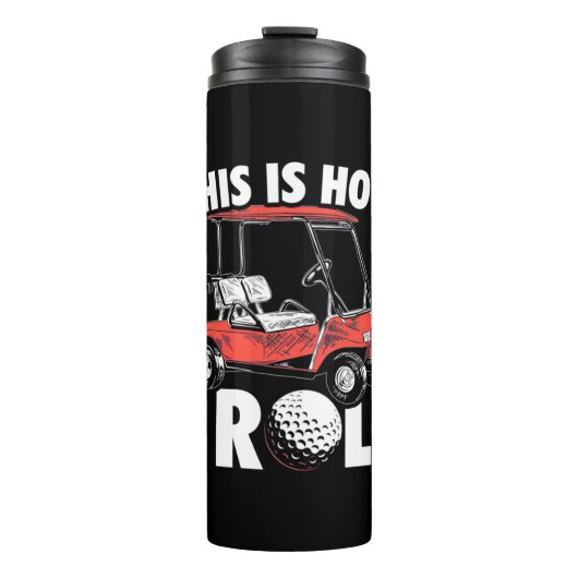 So spielt die Golfer Rolle Thermosbecher (Vorderseite)
