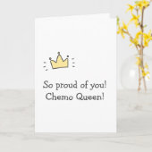 So stolz auf dich! Chemo Queen! Niedlicher Krebs w Karte (Gelbe Blume)