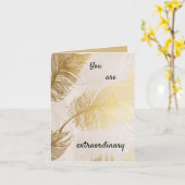 So stolz auf Ihre Gold Feather Card Karte (Gelbe Blume)