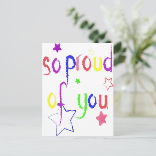 So stolz auf Sie Postkarte (Stehend Vorderseite)