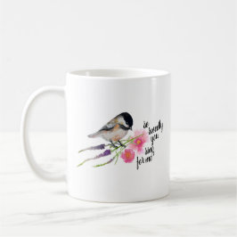 So süß du singen für mich Chickadee Wasserfarbe Kaffeetasse