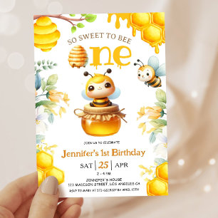 So süß, eins zu sein! Bee 1. Geburtstag Einladung