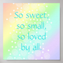 So süß, so kleines Rainbow Baby Kinderzimmer druck