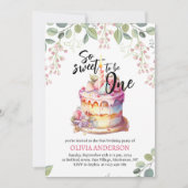 So süß, um ein Aquarellkuchen zu sein 1. Geburtsta Einladung (Vorderseite)