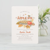 So süß wie Apfelkuchen Herbst lässt Babydusche Einladung (Stehend Vorderseite)