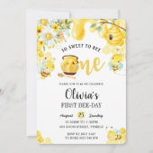 So süß zu biegen eine Niedliche Hummel 1. Geburtst Einladung (Vorderseite)