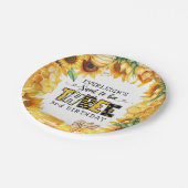 So süß zu drei Blumengebäck 3. Geburtstag Pappteller (Schrägansicht)