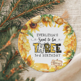 So süß zu drei Blumengebäck 3. Geburtstag Pappteller