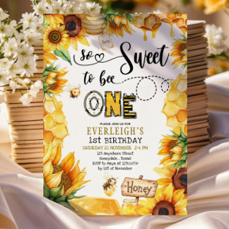 So süß zu einem Blumenstrauß 1. Geburtstag Einladu Einladung