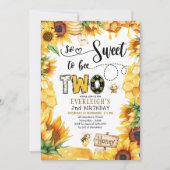 So süß zu zwei blumigen 2. Geburtstag Einladung (Vorderseite)