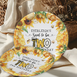 So süß zu zwei blumigen 2. Geburtstag Pappteller