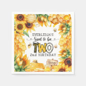 So süß zu zwei blumigen 2. Geburtstag Serviette (Vorderseite)