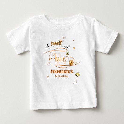 So süß, zwei niedliche Honigbienen zum 2. Geburtst Baby T-shirt (Vorderseite)