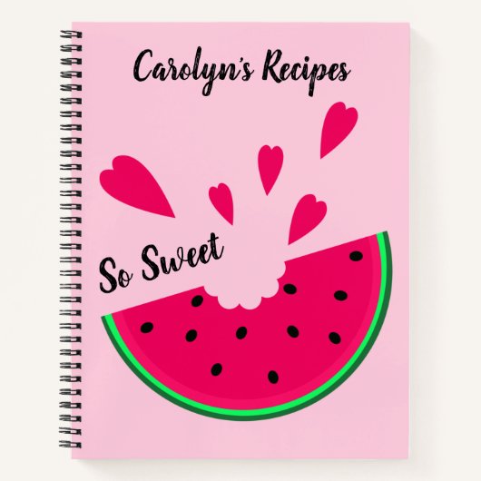 So süße Wassermelone mit Herzen, Ihre Rezepte Notizblock (Vorderseite)