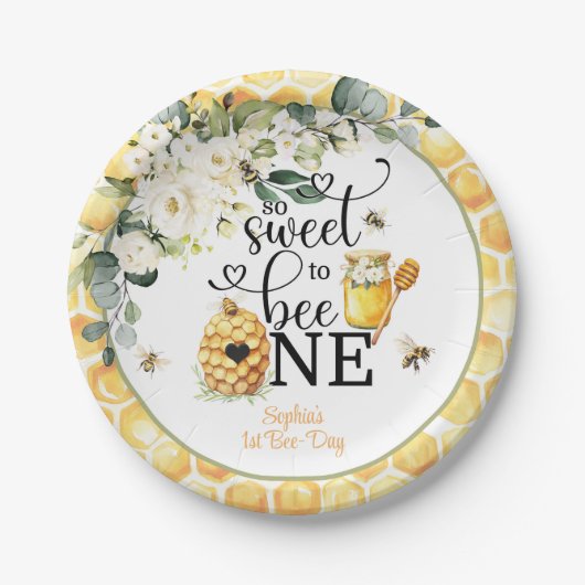 So Sweet to Be One 1st Birthday Plate Pappteller (Vorderseite)