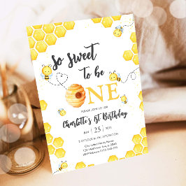 So Sweet To Be One Honey Bee 1st Birthday Einladung