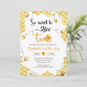 So Sweet To Bee 2nd Birthday Invitation Einladung (Stehend Vorderseite)