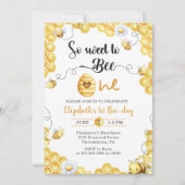 So Sweet To Bee first Birthday Invitation Einladung (Vorderseite)