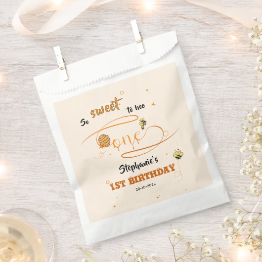 So Sweet To Bee One Cute Honey Bee 1st Birthday Geschenktütchen (Ausgeschnitten)