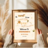 So Sweet To Bee One Honey Bee 1st Birthday Welcome Poster