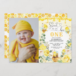 So Sweet to Bee One Honeycomb Geburtstagsgeschenk  Einladung