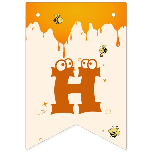 So Sweet To Bee Three Cute Honey Bee 3rd Birthday Wimpelkette (Zweite Fahne)