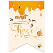 So Sweet To Bee Three Cute Honey Bee 3rd Birthday Wimpelkette (Erste Fahne)