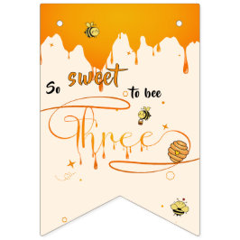 So Sweet To Bee Three Cute Honey Bee 3rd Birthday Wimpelkette