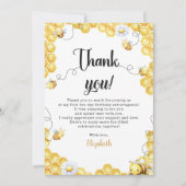 So Sweet To Bee Yellow Birthday Dankeskarte (Vorderseite)