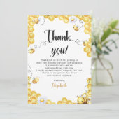 So Sweet To Bee Yellow Birthday Dankeskarte (Stehend Vorderseite)