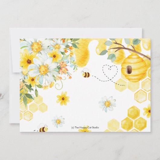 So Sweet to Biene Eine Niedliche Biene 1. Geburtst Einladung (Rückseite)