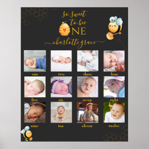 So Sweet zu werden ein 12 Monate Foto Collage Post Poster