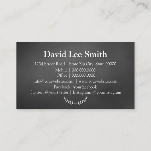 So treffen Sie Schwarz Visitenkarte (Rückseite)