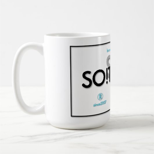 SO!Trouble Logos und Schlagzeilen Kaffeetasse (Links)
