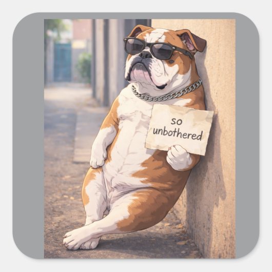 So Unbothered Dog Sticker – Calm Confidence, No Ex (Vorderseite)