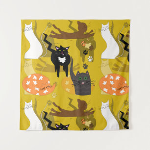 So unterschiedliche Katzen. Wandteppich
