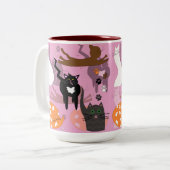 So unterschiedliche Katzen. Zweifarbige Tasse (Vorderseite Links)