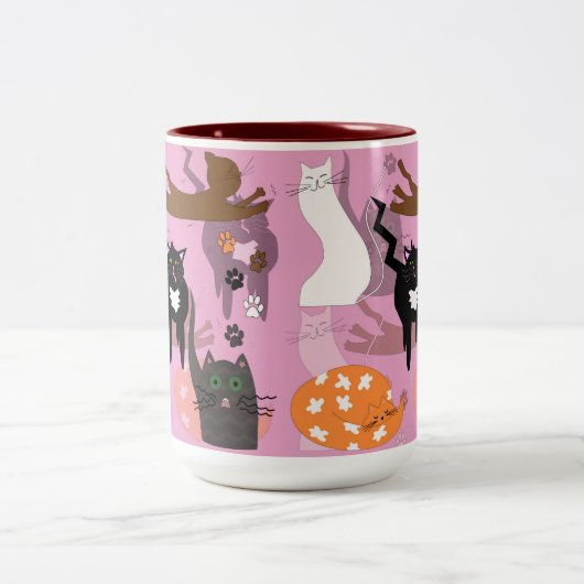 So unterschiedliche Katzen. Zweifarbige Tasse (Mittel)