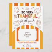 So Very Thankful Fall Thanksgiving Gift Card Holde Einladung (Vorne/Hinten)