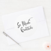 So viel Dankbarkeit Moderne Script Typografie Klas Runder Aufkleber (Umschlag)