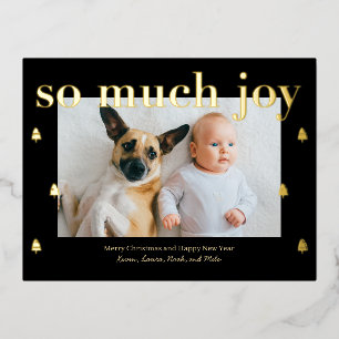 So viel Freude bearbeitbare Color Foil Holiday Pos Folien Feiertagspostkarte